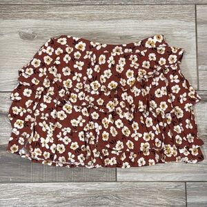 Little Sleepies Play Ruffle Skort Mocha Blossom